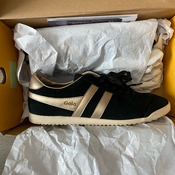 Gola Shoes - Gold and  black bullet pearl in size 8 in excellent condition in box